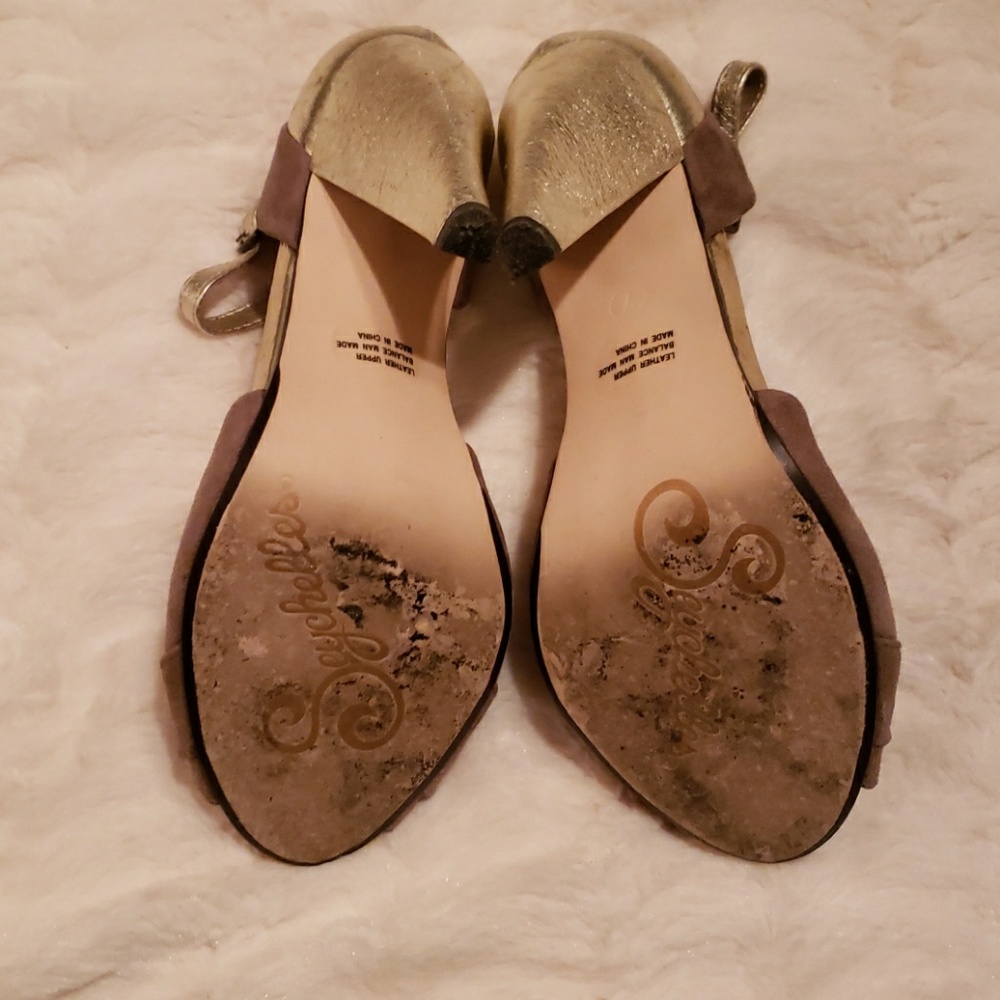 Seychelles metallic & taupe heels - Picture 6 of 6